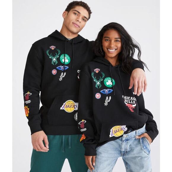 Ultra Game Men's Black NBA Team Logos Pullover Hoodie Size Medium - Picture 1 of 10